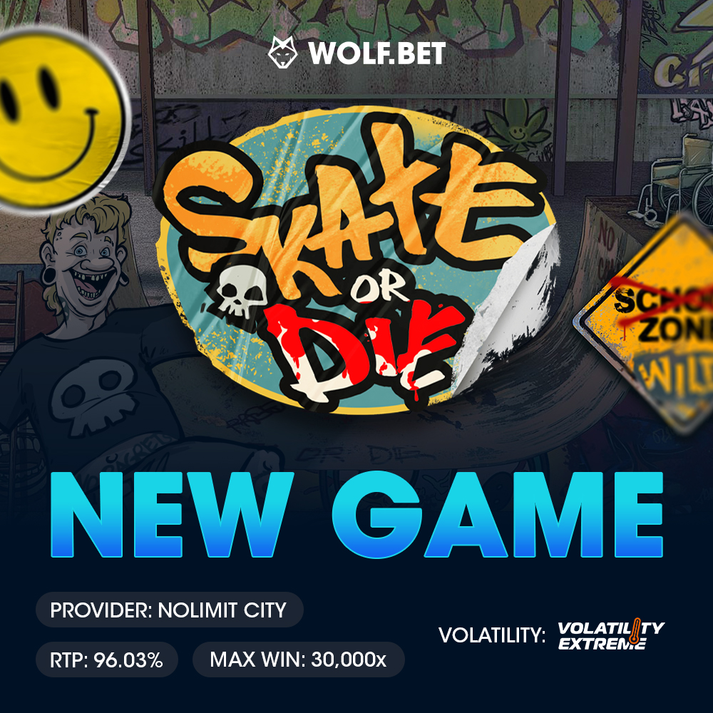 wolfdotbet's tweet photo. 🚨 NEW GAME: Skate or Die 🛹

Step into the world of extreme skating and high risk moves to win big up to 30,000x your bet 🤑

🔁+❤️+ post username for a chance to win some balance 🎁