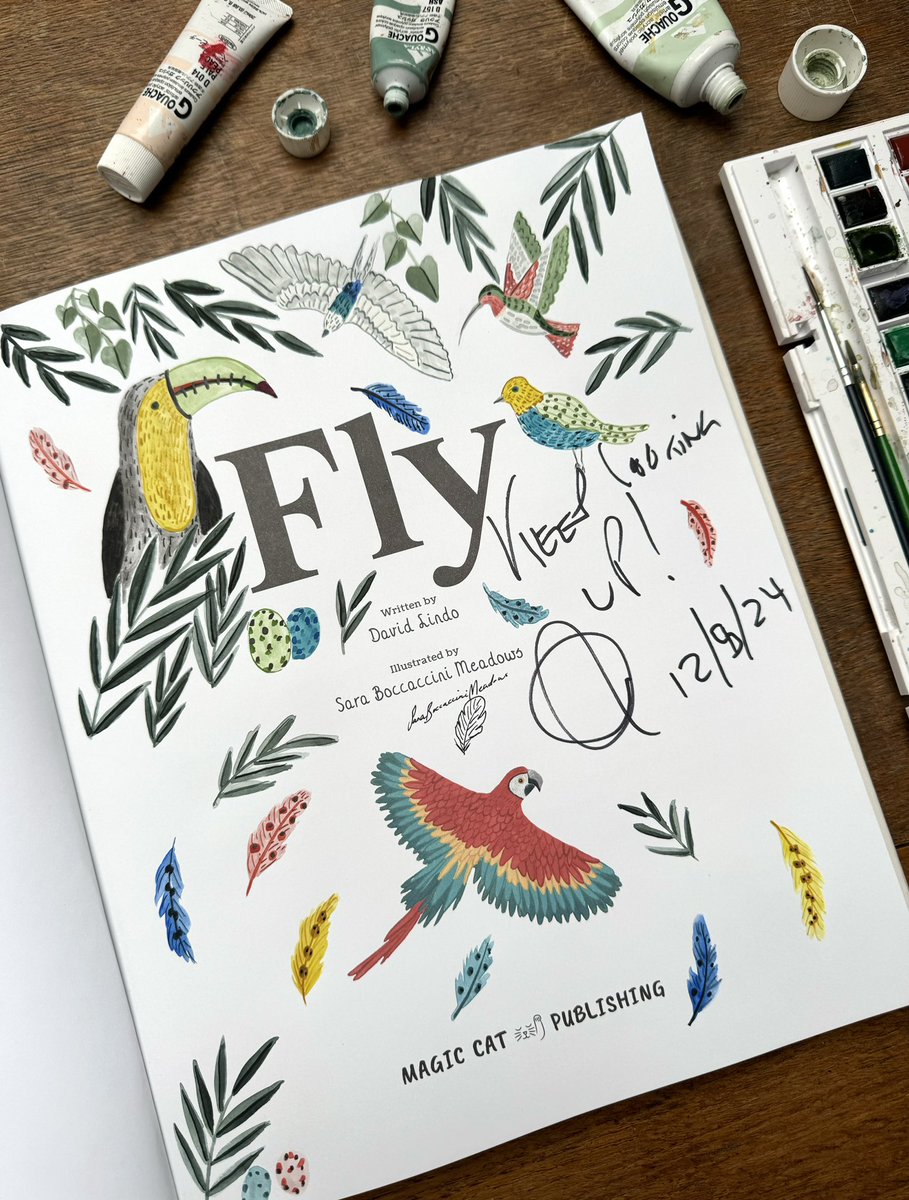 Sara Boccaccini Meadows (@saraboccaccini) on Twitter photo We’re doing a🖌️📚GIVEAWAY 📚🖌️ win a signed copy of FLY with bespoke painted details. <a href="/urbanbirder/">The Urban Birder - OFFICIAL</a> <a href="/publishing_cat/">Magic Cat Publishing</a> Details here- instagram.com/reel/C_i4LA1vM… #giveaway #book #birds #fly #win We’re doing a🖌️📚GIVEAWAY 📚🖌️ win a signed copy of FLY with bespoke painted details. <a href="/urbanbirder/">The Urban Birder - OFFICIAL</a> <a href="/publishing_cat/">Magic Cat Publishing</a> Details here- instagram.com/reel/C_i4LA1vM… #giveaway #book #birds #fly #win