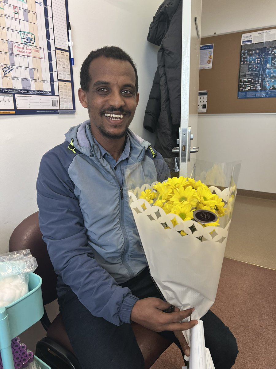 Today is R U OK day in Australia but yesterday was the start of the Ethiopian New Year so we celebrated with our PhD student Yibeltal who is way from friends and family. Our “lab family” gave him the traditional yellow flowers- we spared him our attempt at traditional dancing!