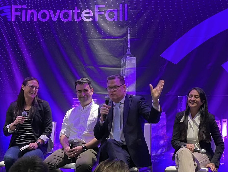kylehauptman's tweet photo. Nice time at @Finovate in NYC. Our panel was โBringing an entrepreneurial spirit to banking - how to transform traditionally conservative financial institutions.โ #FinovateFall https://t.co/d7zARcoUPZ