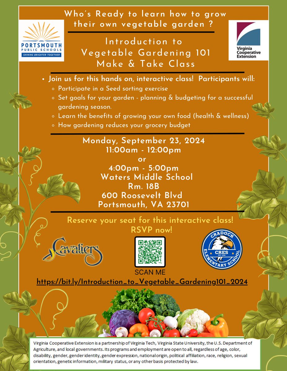 Velverlee (@wms_liaison) on Twitter photo Introduction to Vegetable Gardening 101 workshop will be led by Cyndi Wyskiewicz (VA. Coop. Ext.) Participants will learn the benefits of growing a vegetable garden; how important MATH is in the planning process <a href="/cavalier_corner/">Cavalier Corner</a> <a href="/mzamoreburden28/">Maurita L. Burden</a> <a href="/yvettepierce51/">@vettypee</a> <a href="/PortsVASchools/">Portsmouth Schools</a> Introduction to Vegetable Gardening 101 workshop will be led by Cyndi Wyskiewicz (VA. Coop. Ext.) Participants will learn the benefits of growing a vegetable garden; how important MATH is in the planning process <a href="/cavalier_corner/">Cavalier Corner</a> <a href="/mzamoreburden28/">Maurita L. Burden</a> <a href="/yvettepierce51/">@vettypee</a> <a href="/PortsVASchools/">Portsmouth Schools</a>