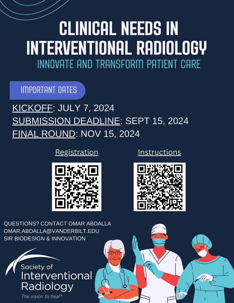 REMINDER TO SIGN UP NOW!!!! 🏆 The 2024-2025 @sirspecialists Clinical Needs Competition is here! 🏆 For more info on evaluating clinical problems and submitting proposals, check out the links below 👇