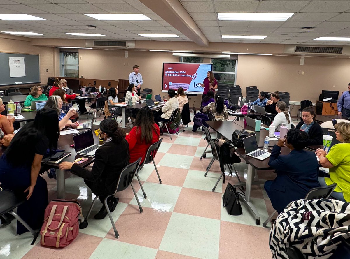 FBISD_MSD's tweet photo. It’s always a great day when Bilingual and El Specialists come together to learn best practices for supporting teachers with content-based language instruction ☺️ #LeadthePAC #EquityandAccess https://t.co/srCHQDqSA0
