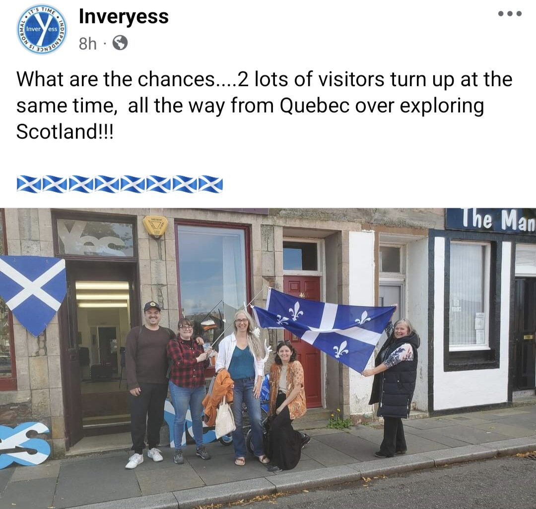 QuebecScotland's tweet photo. 🏴 #InverYess 2024
"What are the chances... 2 lots of visitors turn up at the same time, all the way from ⚜️#Québec over exploring 🏴#Scotland!"
#Inverness #AUOB #Yes2Scotland #YesScots #FreeScotland #ScottishIndependence #Scotland #PaysQc #Québeclibre https://t.co/EGYXy03cg0