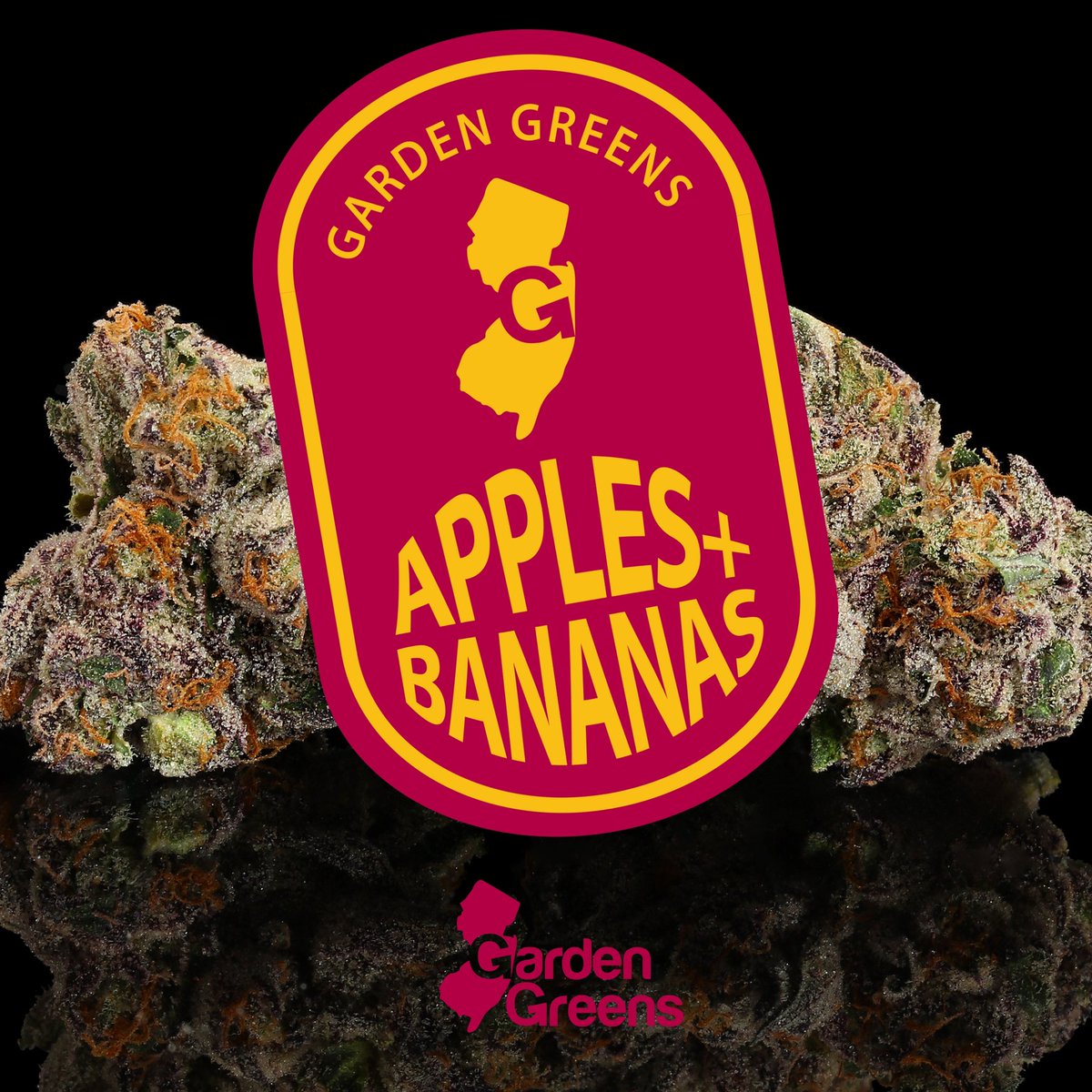 You thought apples and bananas were just for breakfast? Think again. This strain is like a fruit salad made by a mad scientist with a sweet tooth. Apples &amp; Bananas is the offspring of Platinum Cookies, Granddaddy Purple, Blue Power, and Gelatti — the coolest family reunion ever.
