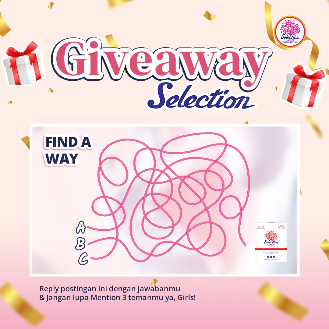 Selectionkapas's tweet photo. ✨GIVEAWAY SELECTION ✨

“Find A Way”

Drop jawabanmu di bawah &amp; Mention 3 temanmu. Menangkan hadiah menarik dari Selection. Jangan lupa Follow &amp; Retweet postingan ini yaa!💗 https://t.co/q5Fygf79gT