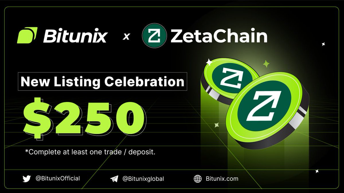 BitunixOfficial's tweet image. Let's Celebrate ZETA Listing on Bitunix 📢
🔵 $250 Giveaway! 
How to enter ⏬
 🔥Follow @BitunixOfficial @zetablockchain
 🔥RT + Like + Tag Friends
 🔥Comment #BitunixZETA