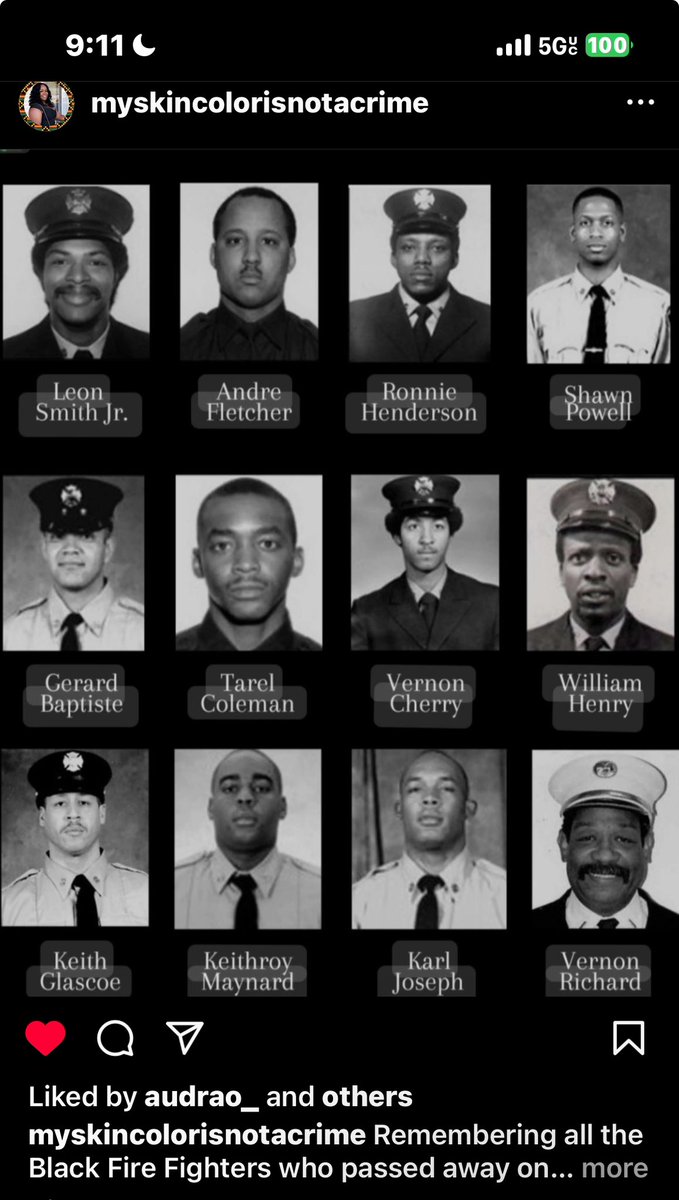 Never saw the media mention or even show the Black firefighters who lost their lives that day! #9/11 #23years 🕊️💔✊🏾