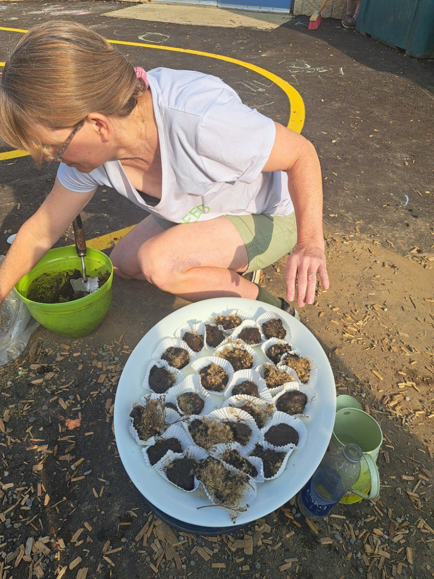Our Ks were treated to a visit today with Trustee <a href="/jenedwardss4/">Jen Edwards</a> . <a href="/jenedwardss4/">Jen Edwards</a> is a seed Librarian and she shared her knowledge of local flower and plant species.  Students were able to make their own seed muck balls and will be toss planting them soon.#ThankYou #MargaretProud
