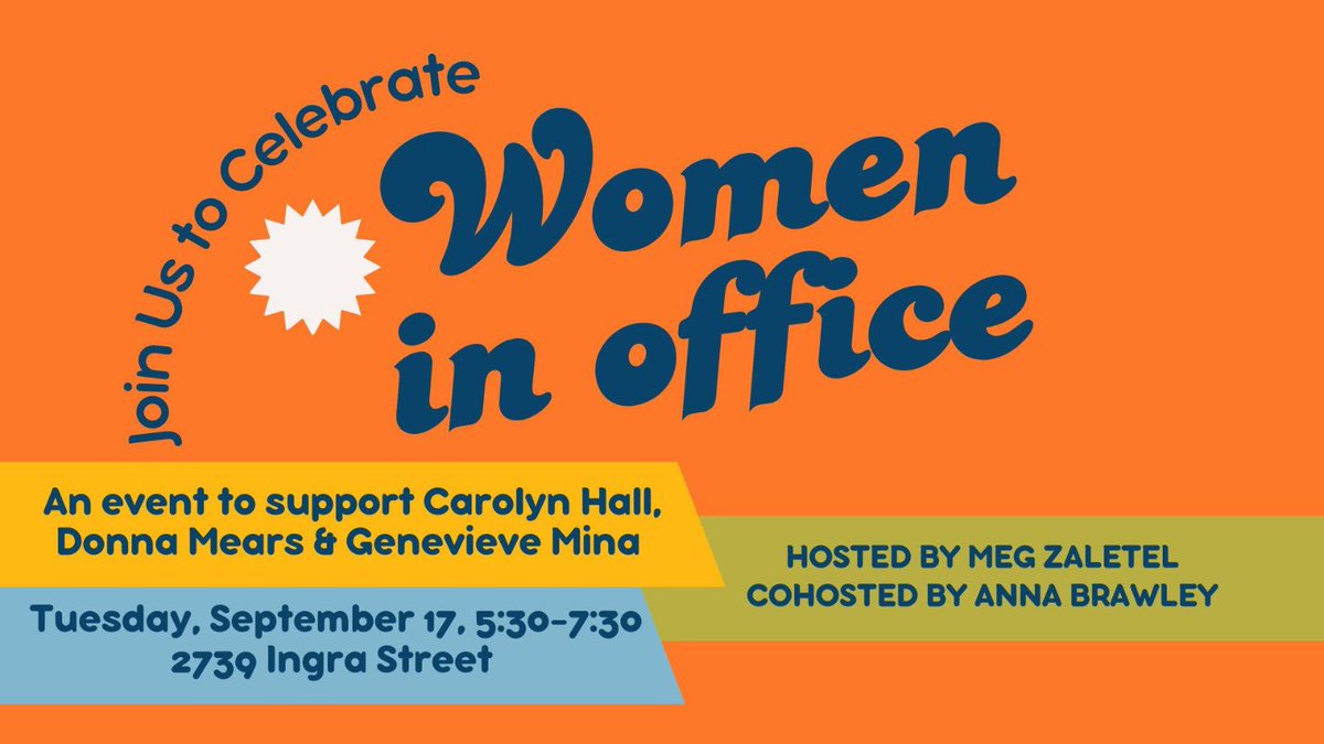💃 WOMEN IN OFFICE FUNDRAISER 💃 

Join us next Tues. 9/17 from 5:30 - 7:30 pm at 2739 Ingra Street to support electing women to office! Assembly Members Meg Zaletel &amp; Anna Brawley are hosting - supporting <a href="/MearsForAlaska/">Donna Mears</a>, <a href="/CHall_AK/">Carolyn Hall</a>, and myself. (1/2)

#akleg #akelect