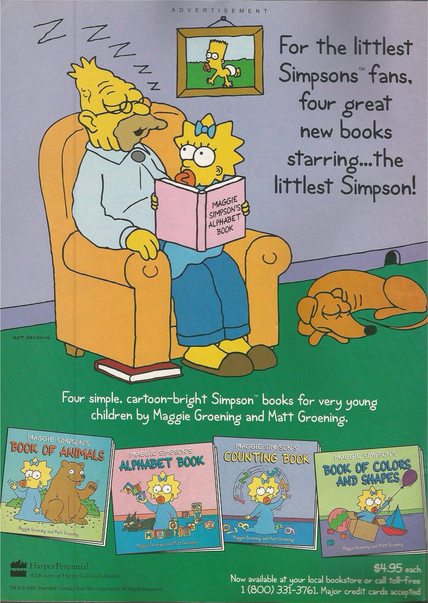 #OnThisDay #OTD September 12, 1991, a series of Maggie Simpson educational children's books were published. Written by Matt Groening and his sister, Maggie Groening, they are the only #TheSimpsons educational book series to date.