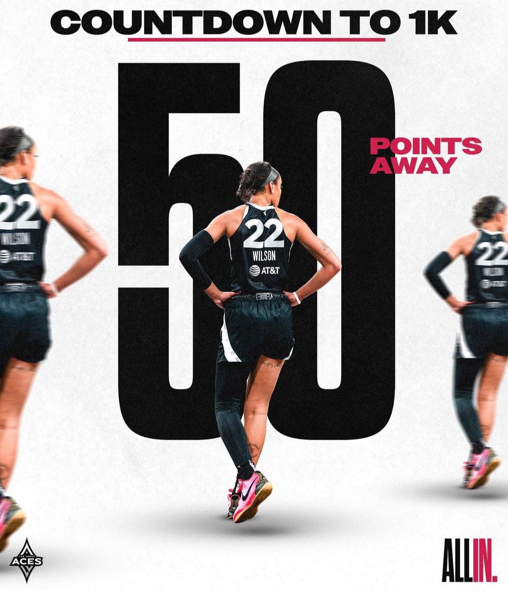 MarvaTheCEO's tweet photo. @_ajawilson22 Is 50 Points Away From Scoring 1000 Points In A Single Season 🙌🏽 Top Tier Beast Mode💪🏽 #WNBA https://t.co/nAdXlo7tkK