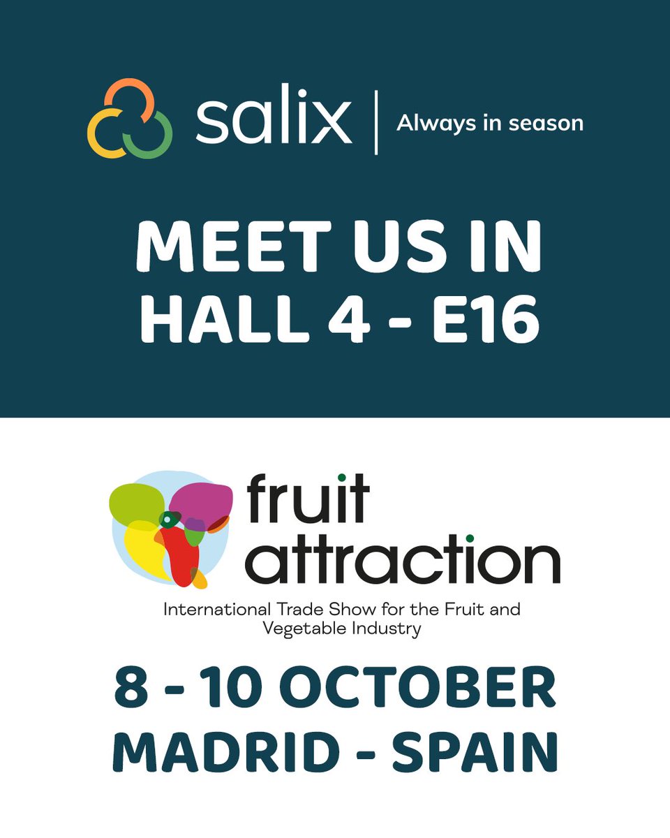 @feriafruitattraction Madrid starts in the next few days! See you all at our booth hall 4/E-16 🇪🇸😃

For more information send us an email to information@salixfruits.com

#SalixFruits #AlwaysInSeason #Fruits #FruitTrading