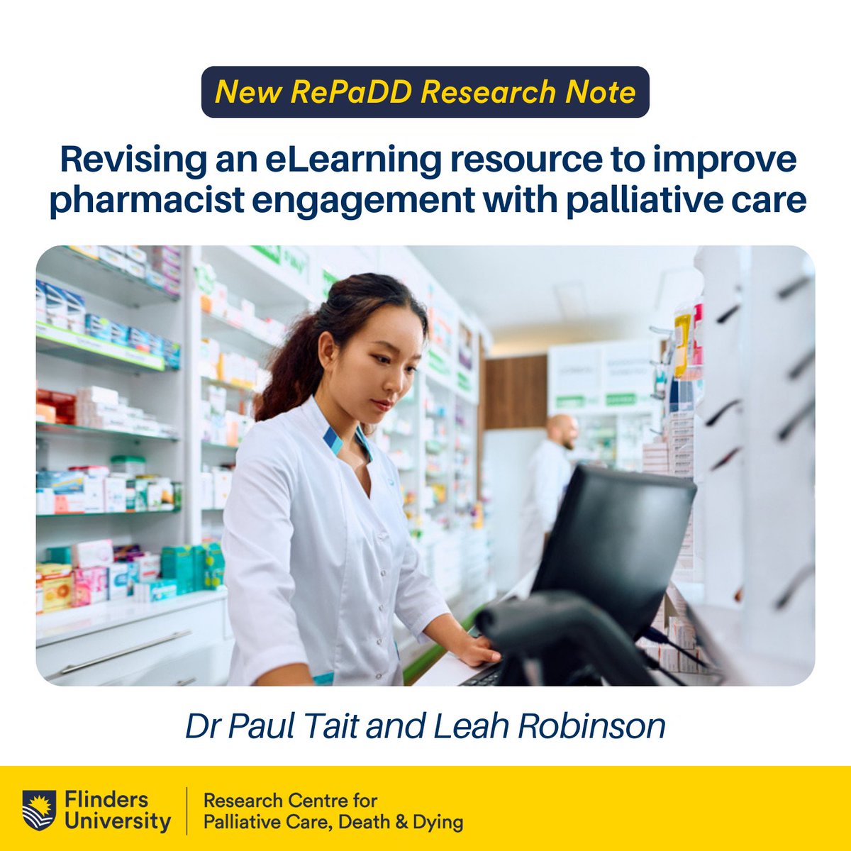 RePaDD (@repadd1) on Twitter photo New blog: Dr Paul Tait (<a href="/pallcarepharm/">Paul Tait PhD</a>) + Leah Robinson share revised eLearning resource to improve #pharmacist engagement with #palliativecare: "The aim was to update the 2019 version while addressing pharmacistsā role upfront."
Readā”ļøblogs.flinders.edu.au/research-notes⦠New blog: Dr Paul Tait (<a href="/pallcarepharm/">Paul Tait PhD</a>) + Leah Robinson share revised eLearning resource to improve #pharmacist engagement with #palliativecare: "The aim was to update the 2019 version while addressing pharmacistsā role upfront."
Readā”ļøblogs.flinders.edu.au/research-notesā¦