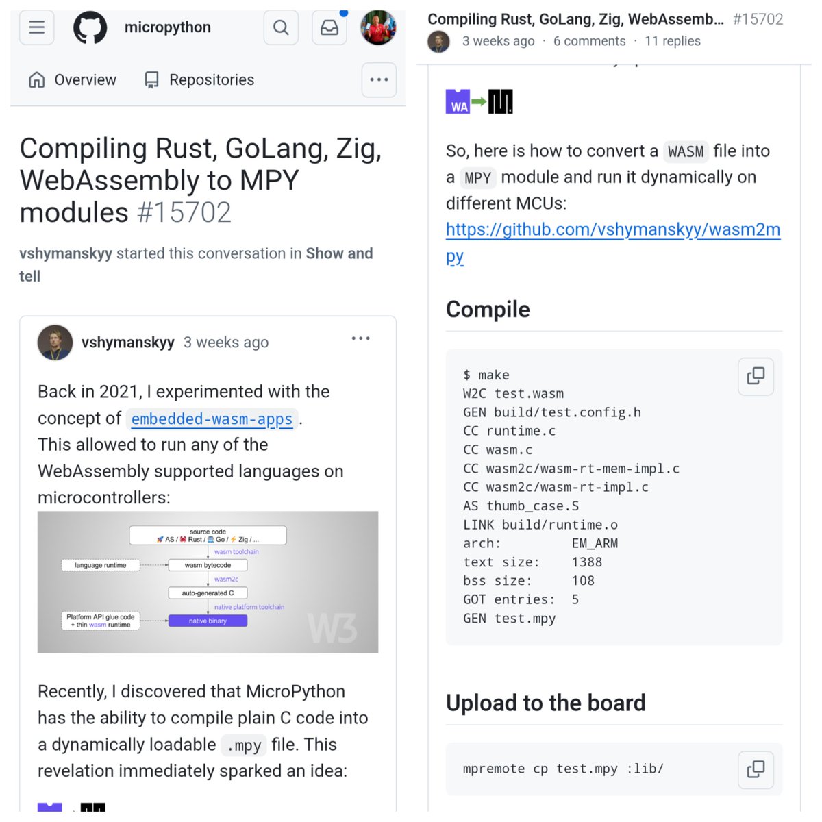 MisterTechBlog's tweet image. Compiling #RustLang / #ZigLang to #MicroPython modules

Source: github.com/orgs/micropyth…