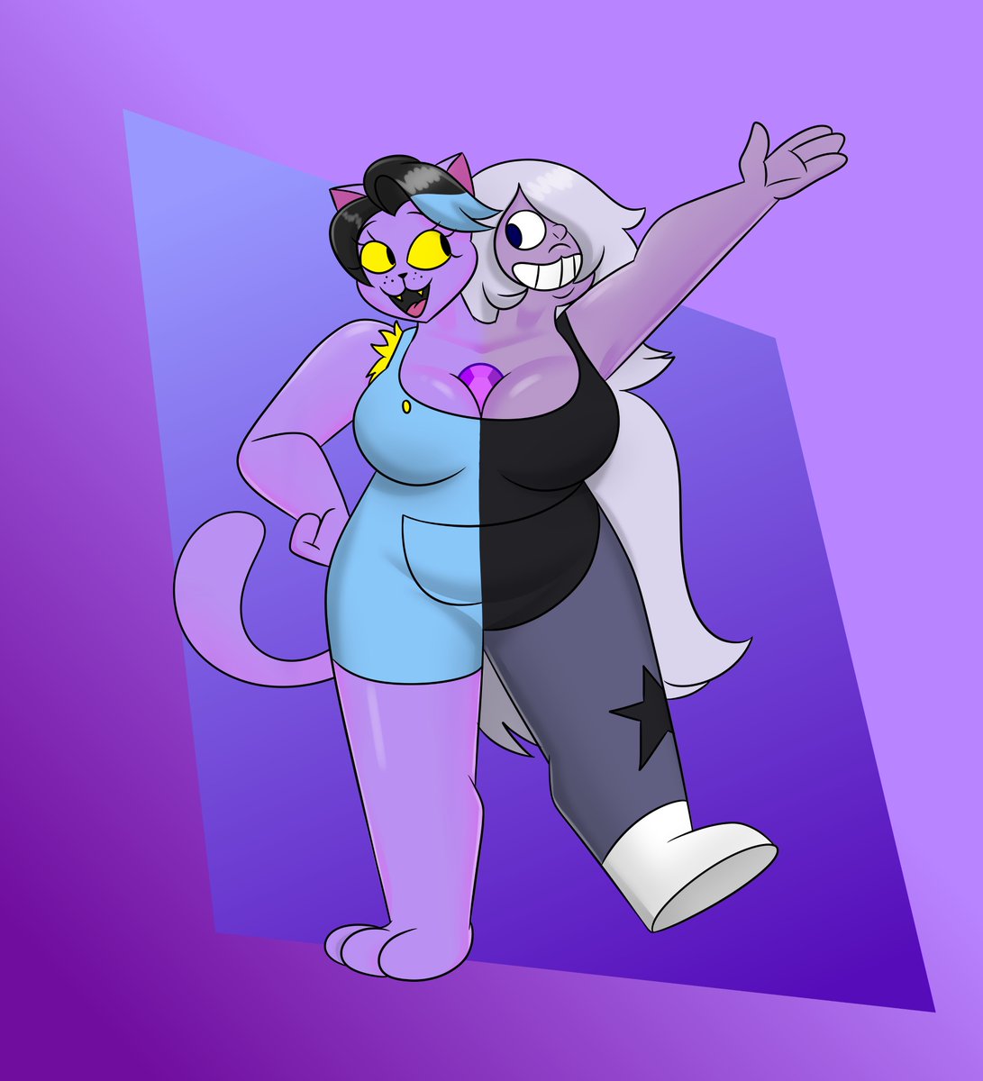 ReaperCreati0ns's tweet photo. A fusion of two Thicc Purple Babes
#catty #ameythst #undertale #StevenUniverse #fanart https://t.co/SLRgnrcqU9