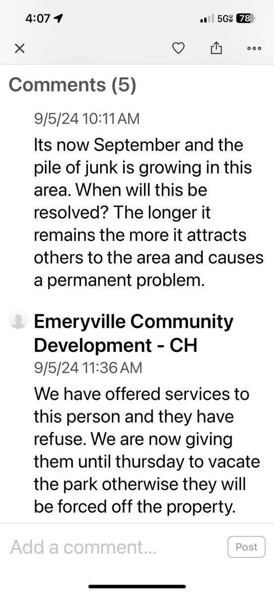 TheEvilleEye's tweet image. Always happy to amplify Emeryville resident issues especially if they are being ignored but yr 1st course of action s/b to submit a ticket on the #SeeClickFix app. The encampment next to the kids playground @ Doyle Hollis has been cleared. Belongings will be stored for 90 days.
