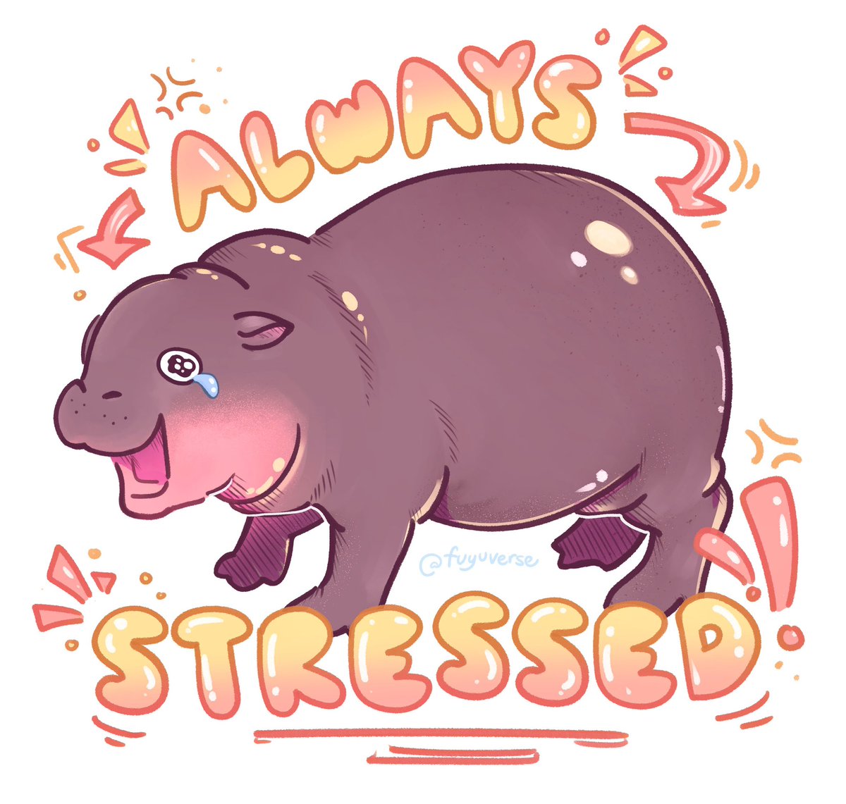 fuyuverse's tweet photo. lil hippo buddy is just like me https://t.co/EvqZZ2i7Ys