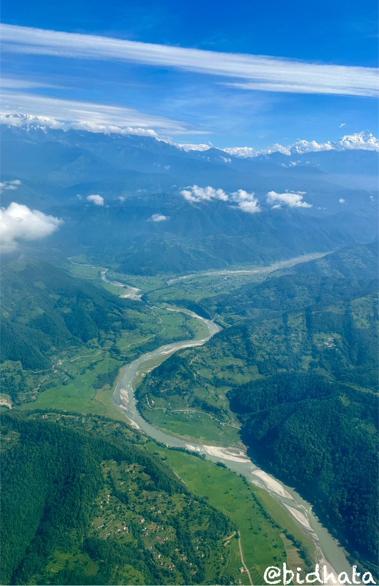 BidhataTravels's tweet photo. The river below flows like a silver thread, connecting the earth and my soul in perfect harmony. Nature’s beauty from above. #WindowSeatViews #SoulConnection #RiverReflections #nature #BeautifulNepal #Nepal 
#Travelphotography
#Traveler https://t.co/nqFKcGOL5A