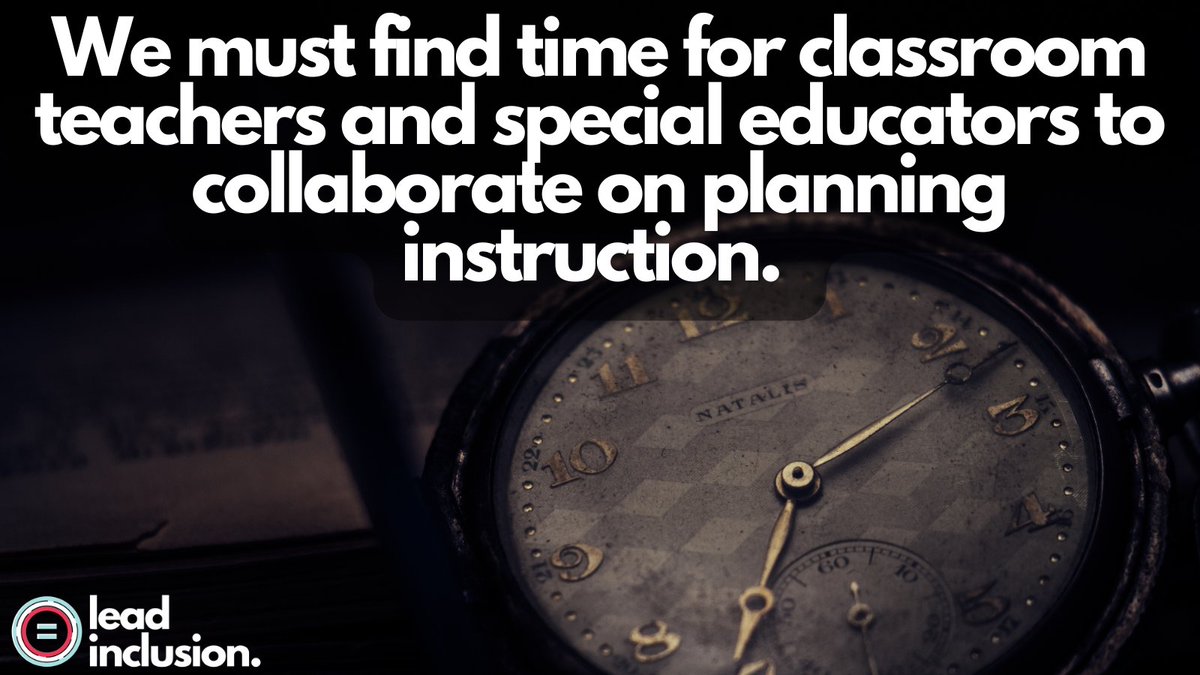 🏢 Building Leaders: We must find time for #classroom #teachers and special #educators to collaborate on planning instruction. This is the only way we can implement universal design. This investment pays off significantly for every student. #LeadInclusion #UDL #TeacherTwitter