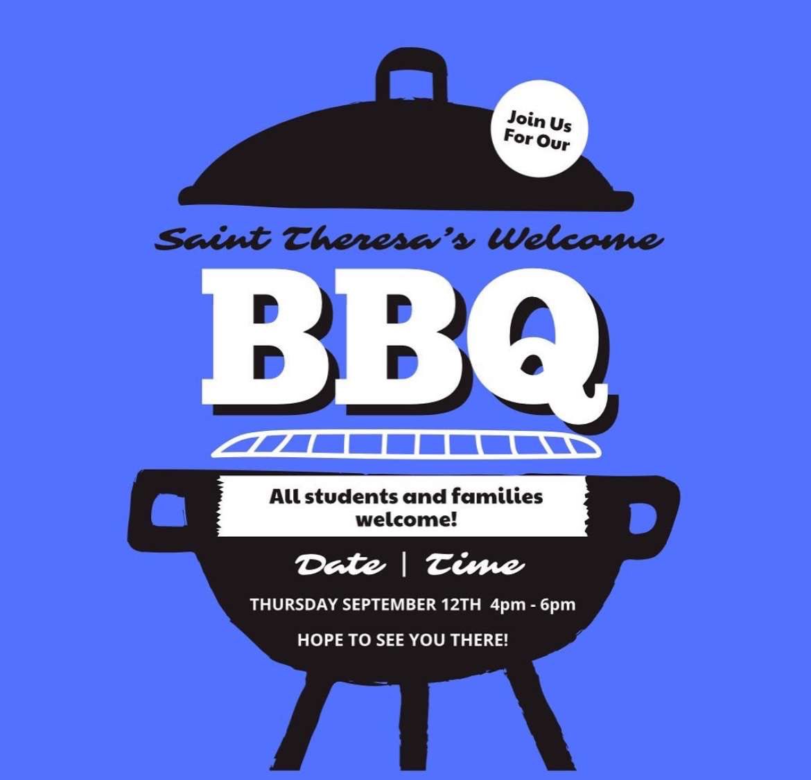 Reminder Titans… tomorrow is our St. Theresa’s welcome BBQ!! Hope to see you all there!!