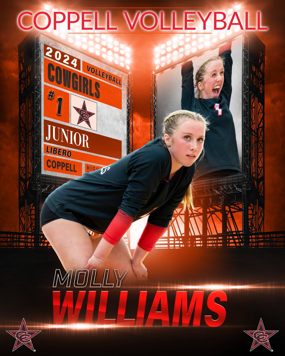 Ken Murphy Photography (@kenmurphyphoto) on Twitter photo Huge shout out to <a href="/MWilliams_26/">Molly Williams</a> for being listed in the DMN as one of the top Libero's in the metroplex 👏👏👏!
Your @cowgirlsvb next play Friday at home vs Hebron 5:30pm.
<a href="/JennyMWilliams1/">Jenny Williams</a> <a href="/GMsportsmedia1/">GM Sports Media</a> <a href="/Gosset41/">Brian Gosset</a> <a href="/DMNGregRiddle/">Greg Riddle</a> <a href="/CoppellSports1/">Coppell ISD Athletics Dept</a> <a href="/CoppellHigh/">🏫 Coppell High School 📚</a> Huge shout out to <a href="/MWilliams_26/">Molly Williams</a> for being listed in the DMN as one of the top Libero's in the metroplex 👏👏👏!
Your @cowgirlsvb next play Friday at home vs Hebron 5:30pm.
<a href="/JennyMWilliams1/">Jenny Williams</a> <a href="/GMsportsmedia1/">GM Sports Media</a> <a href="/Gosset41/">Brian Gosset</a> <a href="/DMNGregRiddle/">Greg Riddle</a> <a href="/CoppellSports1/">Coppell ISD Athletics Dept</a> <a href="/CoppellHigh/">🏫 Coppell High School 📚</a>