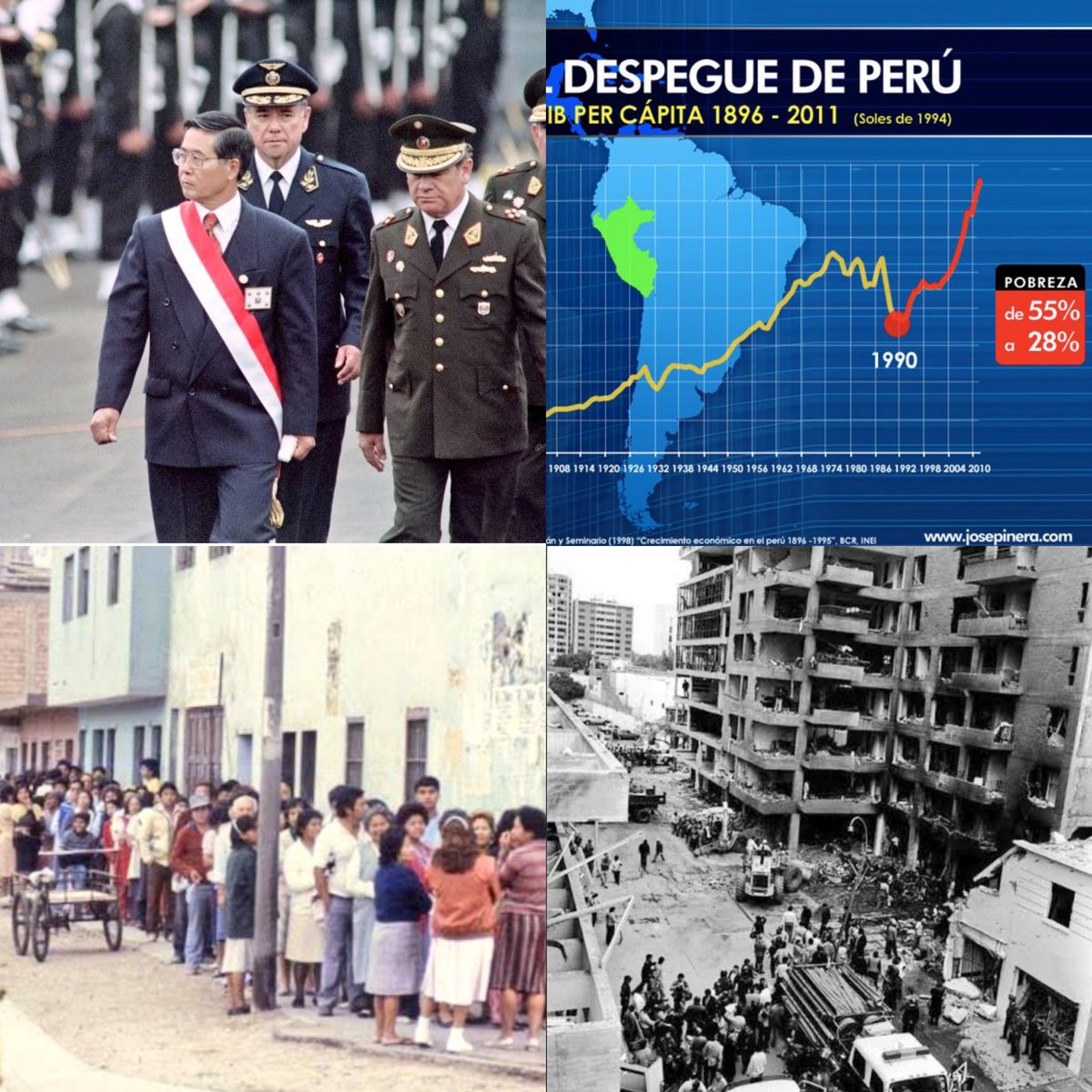 - Yo NO viví el TERR0RISMO 
- Yo NO viví la HIPERINFLACIÓN
- Yo NO presencié los apagones
- Yo NO padecí haciendo colas para el pan y leche.

Pero si sé valorar lo que hizo Fujimori en la PEOR crisis que pasó al Perú en su historia moderna. Gracias Chino, hoy descansas en Paz.