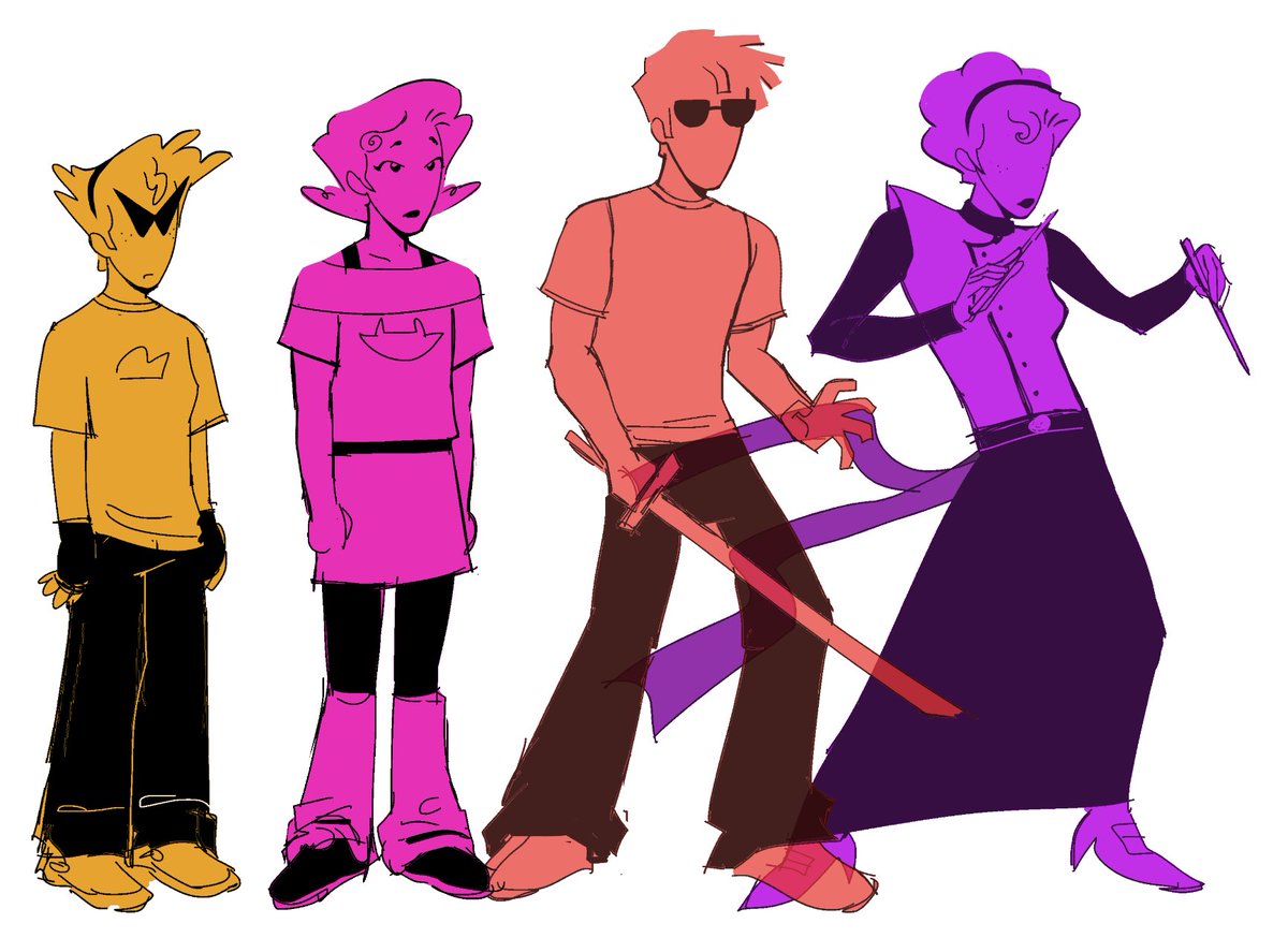 zan0tix's tweet photo. I am evil and i like making dirk and roxy as kids resemble eachothers respective guardians more to give them gender dysphoria 💗 https://t.co/73RF2BT83J