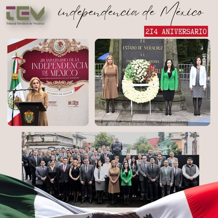 LicHuesca's tweet photo. El Tribunal Electoral de Veracruz presente en la guardia de honor para conmemorar el 214 aniversario del inicio de la independencia de México…“La democracia es el destino de la humanidad; la libertad su brazo indestructible” (Benito Juárez)...!! https://t.co/VxGk2FfBpJ