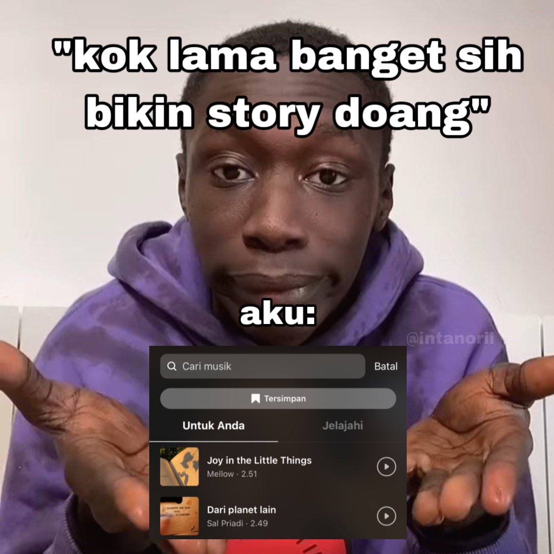 intanorii's tweet photo. susah anjir nyari lagu yang pas😩 https://t.co/wZV1eoGRHR