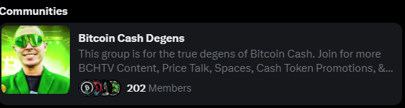 BitcoinCashTV's tweet photo. Over 200 Bitcoin Cash Degens have joined!🥳

To celebrate, we will giveaway some really Degenerate Memecoins to everyone that replies with their Zapit Wallet name.

Please join the group if you are interested in more Bitcoin Cash Token News, reviews, &amp; giveaways + Twitter Spaces. https://t.co/V6hQK2FfsA