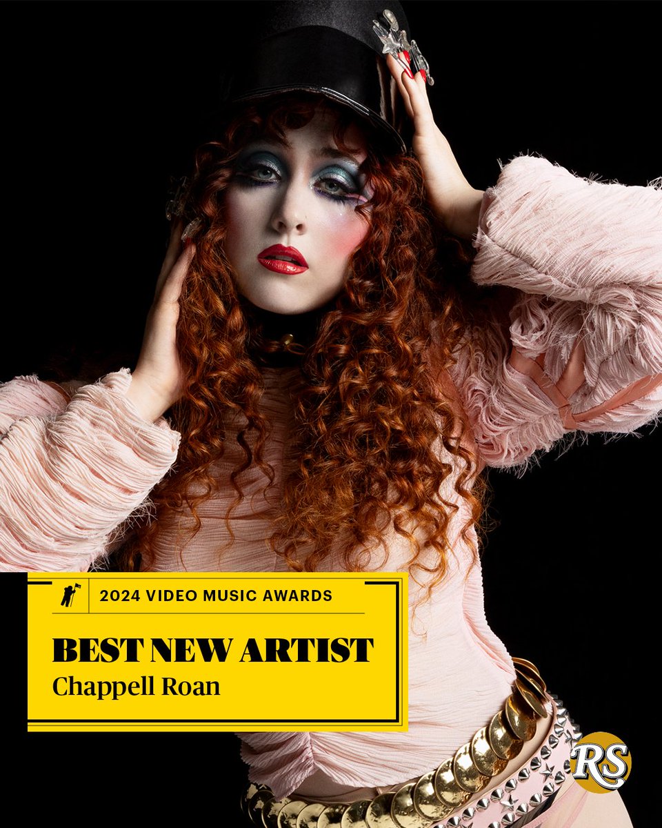 RollingStone's tweet photo. Chappell Roan (@chappellroan) wins the #VMA for Best New Artist

Winners list: https://t.co/SwHAVUmYE4 https://t.co/PM3j9n3c4g