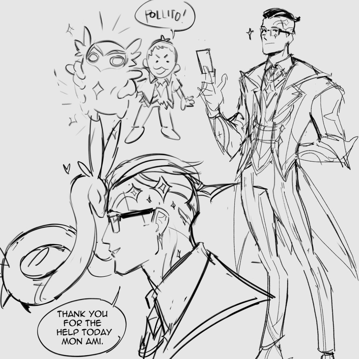 and some more star guardian x valorant doodles :D with chamber and gekko 