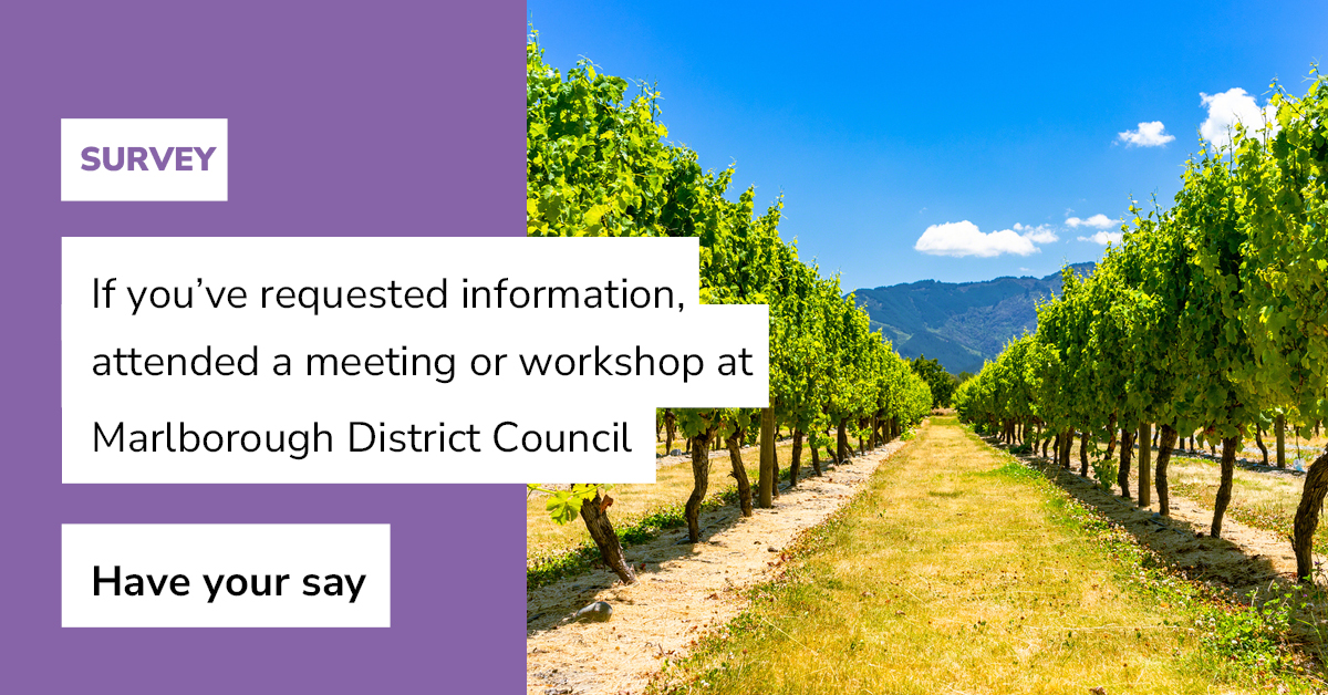 Have you requested information from, or attended a meeting or workshop organised by, Marlborough District Council?

The Chief Ombudsman would like to hear from you. Go to surveymonkey.com/r/HYZV8DR