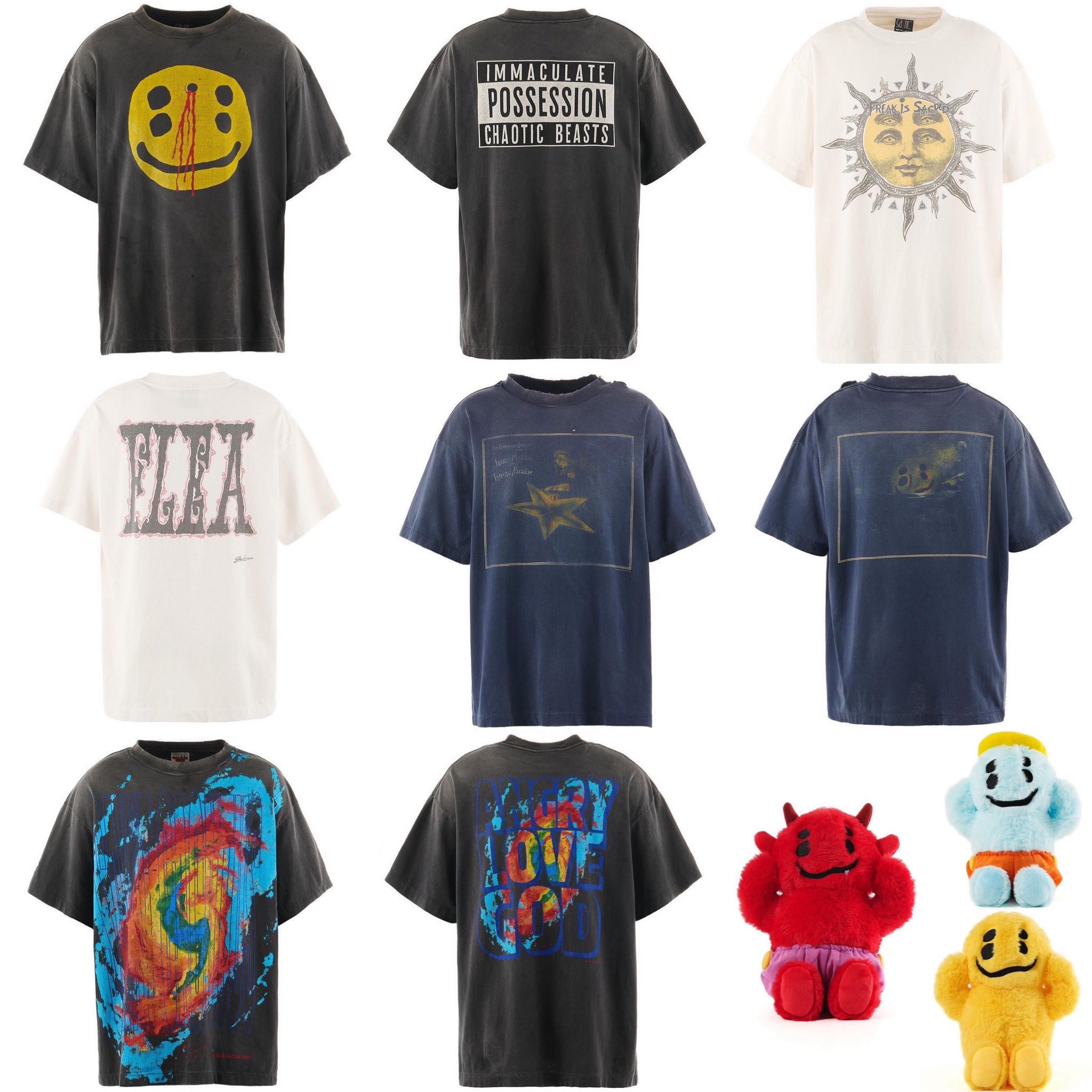 SAINT MICHAEL✖️Cactus Plant Flea Market Saint Michael x Cactus Plant Flea Market SMILE Tee Black