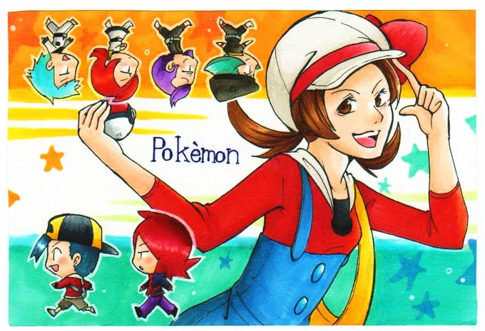 ポケモンHGSSが15周年か……そういえばギリデータあるなと思って引っ張ってきた15年前の絵です…15年前!?!?ちょうどこの頃にpixivも始めましたねイケメンになったマツバさんに狂っていたな 