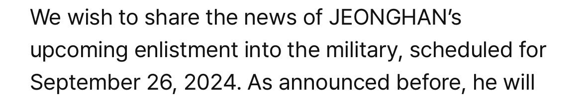 該來的還是來了😢（居然沒有過完生日10月才進去嗚嗚）

祝福淨漢當兵一切順利、身體顧好、吃好睡好
當完兵後健健康康的回歸
2026等你回來🫶🏻🥹🫶🏻