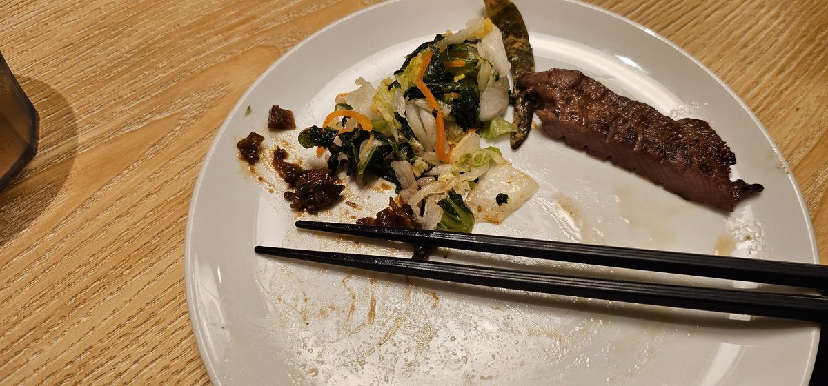 The finished product ,with desert  ,  no ribeye  but good