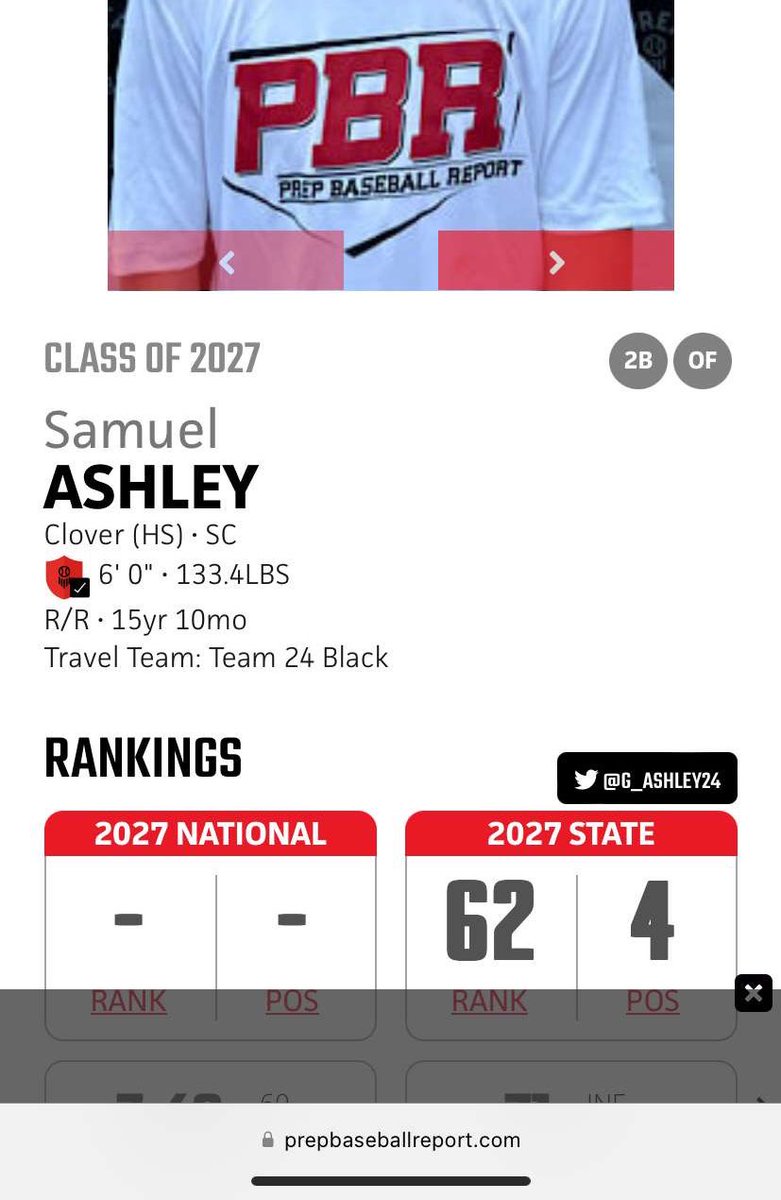 g_ashley24's tweet photo. A lot of hard work put in to this game, blood, sweat, and tears. Glad to see my hard work and dedication paid off. Blessed to be apart of this game. Journey continues. Thank you @pbrtscouting #bigmotion @RyHunt3 @T24BallCoach @Jmar_02 @T24SheldonBrown https://t.co/5BKMm7IkHq