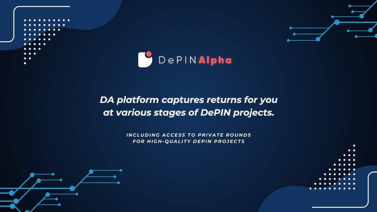 <a href="/DePINAlpha/">DePINAlpha</a> is dedicated to aggregating top-tier DePIN ecosystems 🌍, lowering the barriers to entry 🚪, and enabling users to seamlessly reap investment returns 💰 from #DePIN projects at various stages, including access to private rounds for high-quality DePIN projects 🔑
#RWA