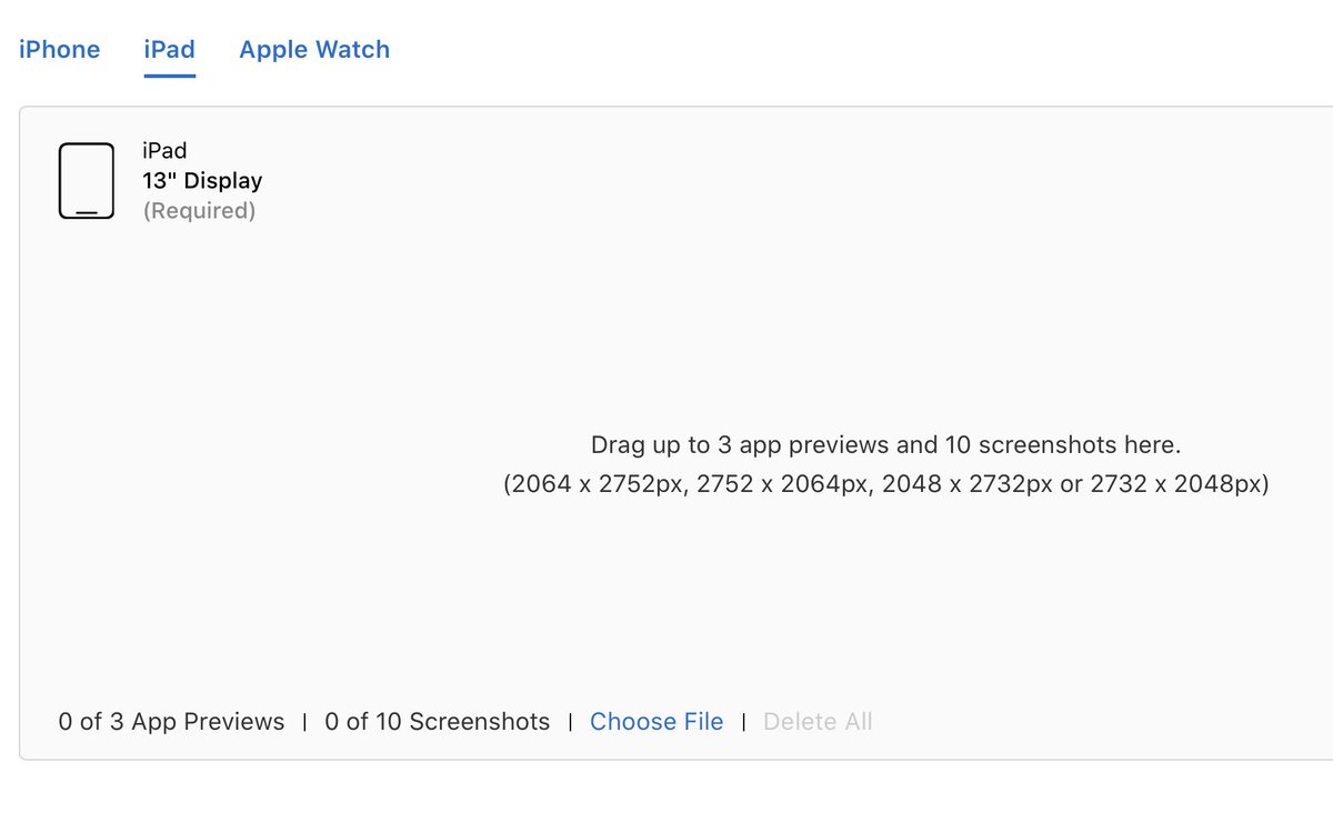 6.5" is now the only required display size for iOS and 13" for iPadOS! 🥳🎉🥳🎉