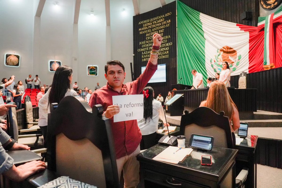 ElSauloAB's tweet image. En Quintana Roo aprobamos la Reforma Judicial y como #DiputadoDelPueblo cumplimos con el mandato popular.

#LaReformaAlPoderJudicialVa