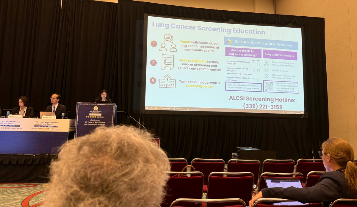 Priyanka Senthil gave a phenomenal talk on how <a href="/AmLungCSI/">ALCSI</a> is accelerating the uptake of #lungcancer screening. From weekly community events to ALCSI's #screening hotline to helping with #lungcancer studies, ALCSI is dedicated to supporting individuals in their screening journey!!