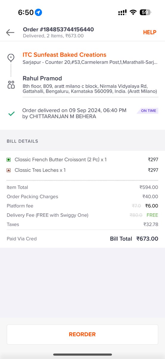 Rahulpramod95's tweet photo. Denying a refund for a desert which came destroyed and spilled all over 
@Swiggy @SwiggyCares @ITC_Cares https://t.co/SB7cvHTOYw