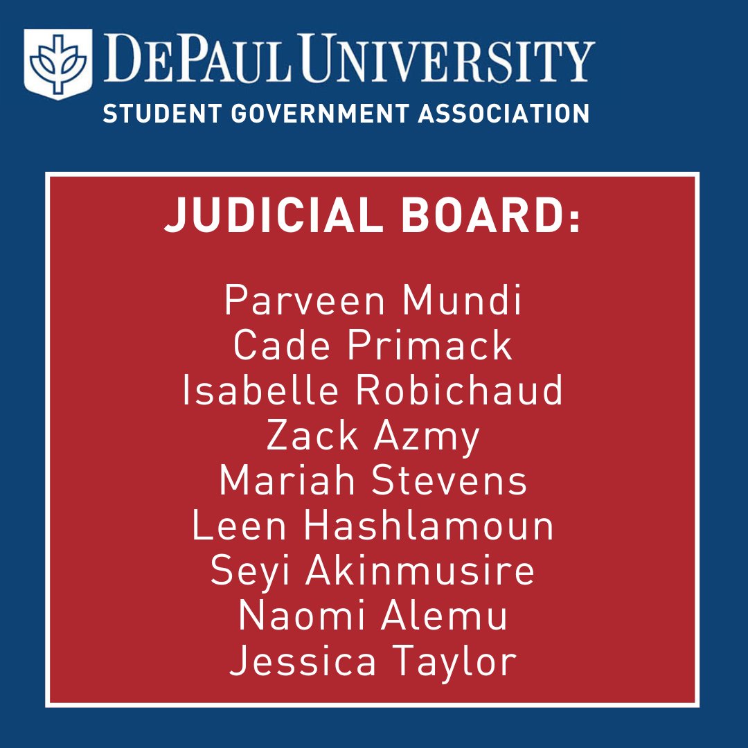 🥳Congratulations to our newly appointed SGA members!

Today, SGA appointed a Chief of Staff, a Secretary and Judicial Board members.

Take a look at our website to learn more about SGA!