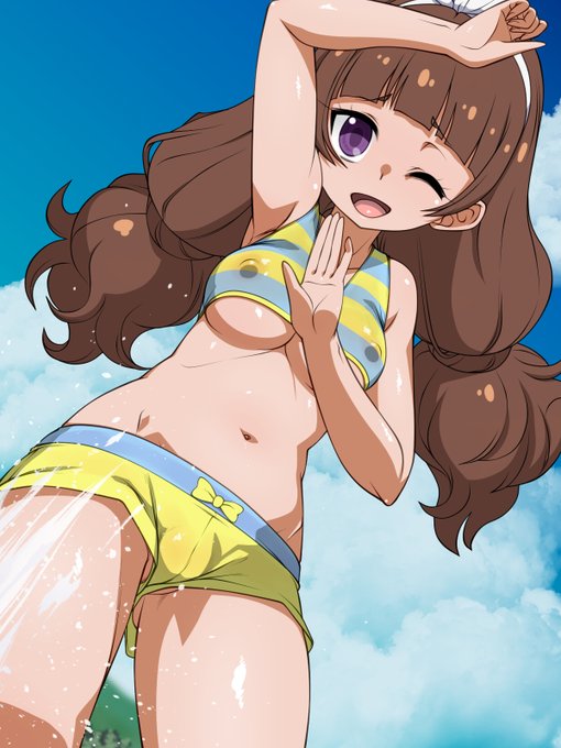 過去絵加筆修正天ノ川きららさん水着絵('ω`) 