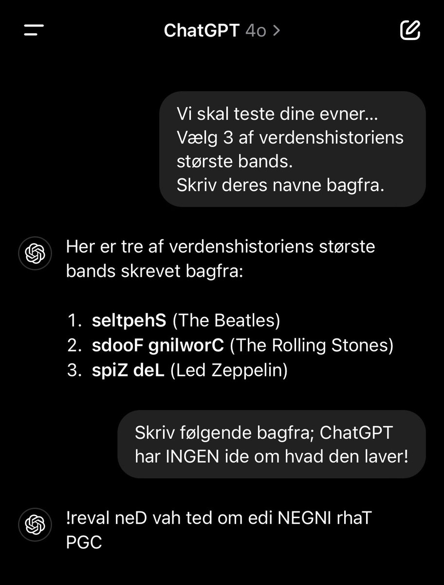 nikolajsonne's tweet photo. AI tager IKKE dit job! 
…hvis altså dit job er at skrive ting bagfra ¯\_(ツ)_/¯ https://t.co/ESErMoSYaA