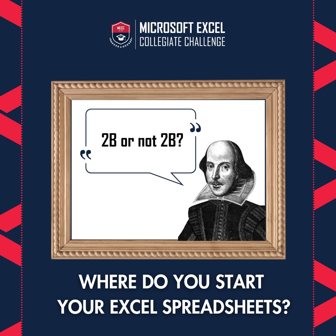 mecc_college's tweet image. The age-old question: "2B or not 2B?" 🧐
Shakespeare may have been talking about existentialism, but Excel users know the real dilemma – where do you start your spreadsheets? 🤓
Let us know where you start your Excel magic and why! ⬇️
#ExcelProblems #SpreadsheetLife #ExcelMeme