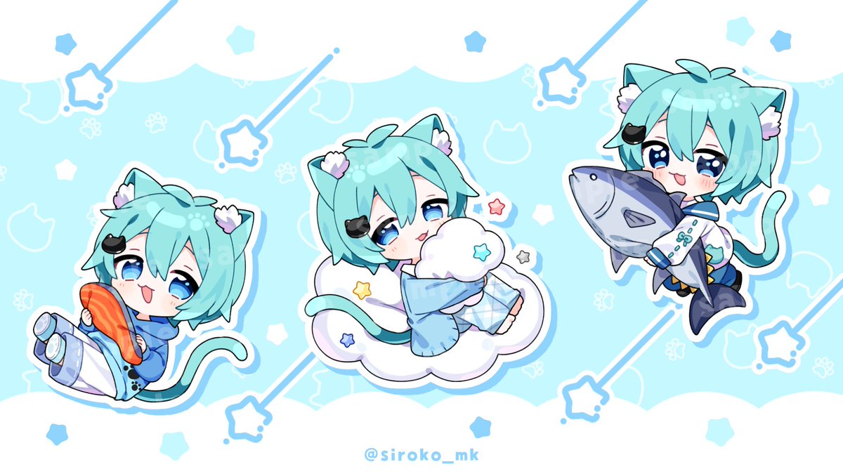 そらねこさんのお茶爆イラストにSDを3点描きおろしさせて