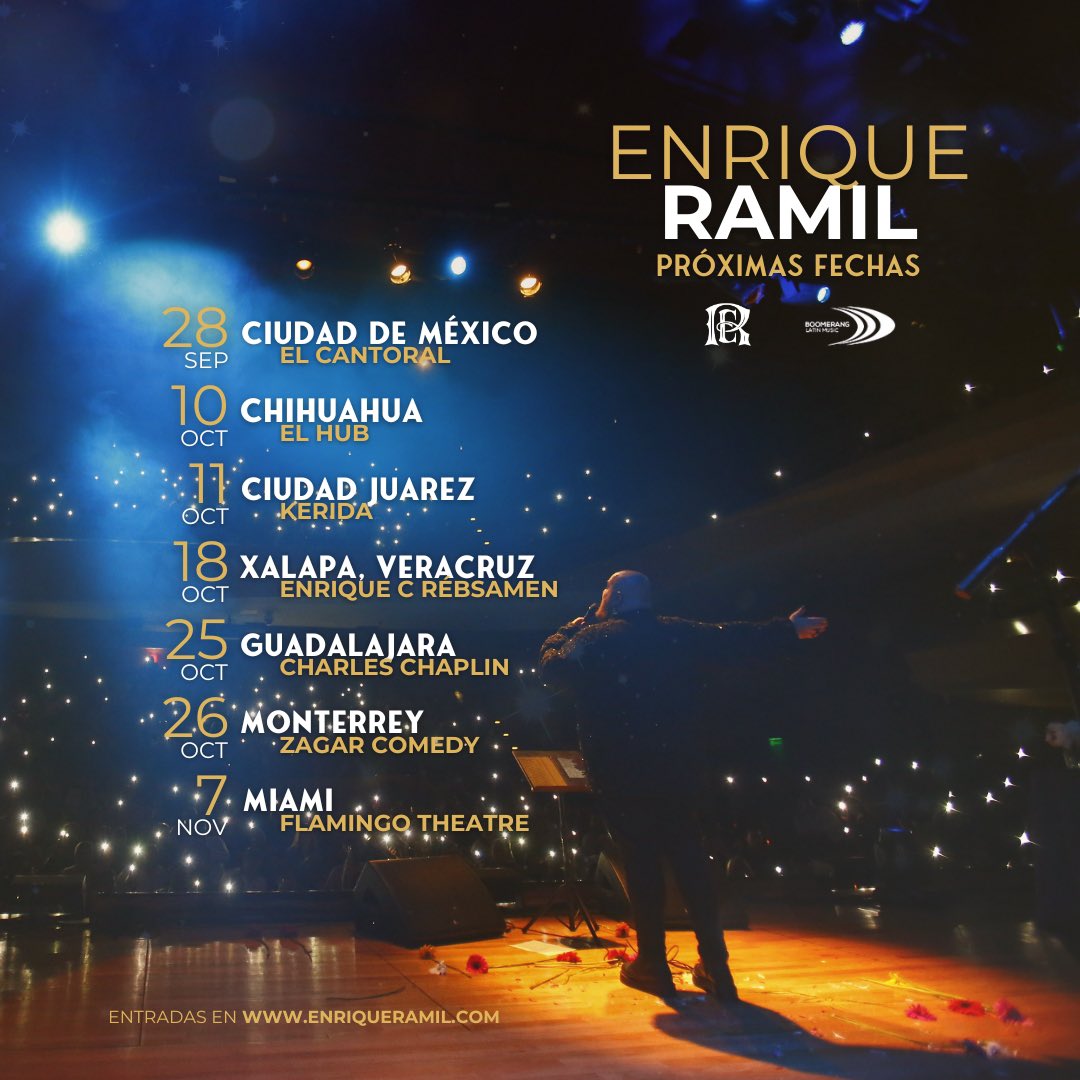 EnriqueRamil's tweet photo. ¡Hola! ¡Aquí les dejo las fechas de los conciertos que quedan antes de cerrar 2024! ¿En cuál nos vemos? https://t.co/xLKDy3yMLI